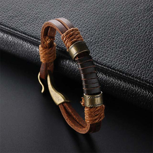 Läderarmband Cognac