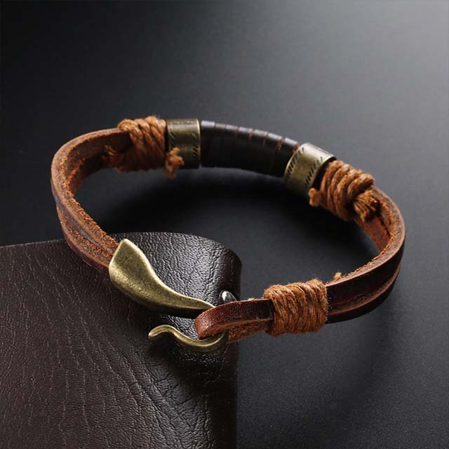 Läderarmband Cognac