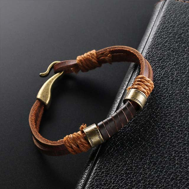 Läderarmband Cognac