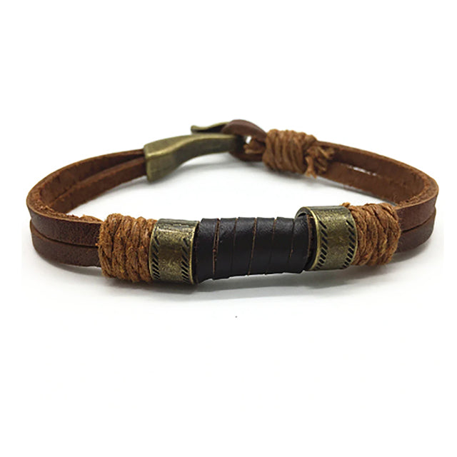 Läderarmband Cognac