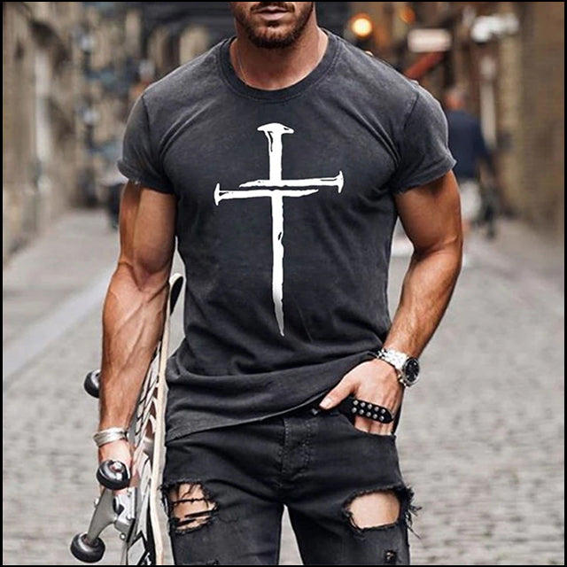 Cross grey  rundhalsad t-shirt