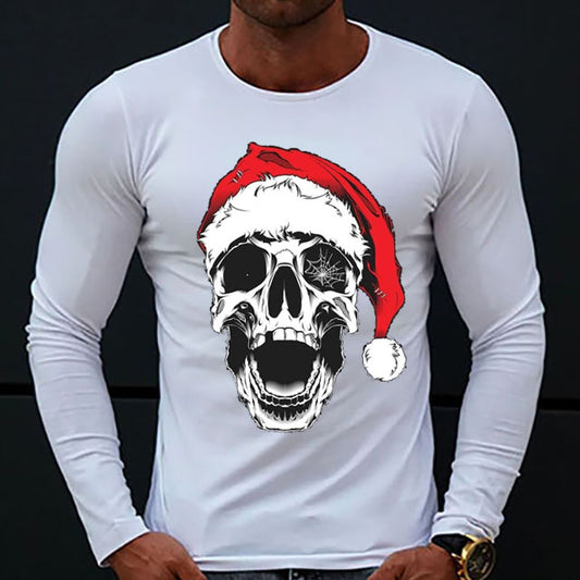 Långärmad T-shirt Santa Skull Olika färger