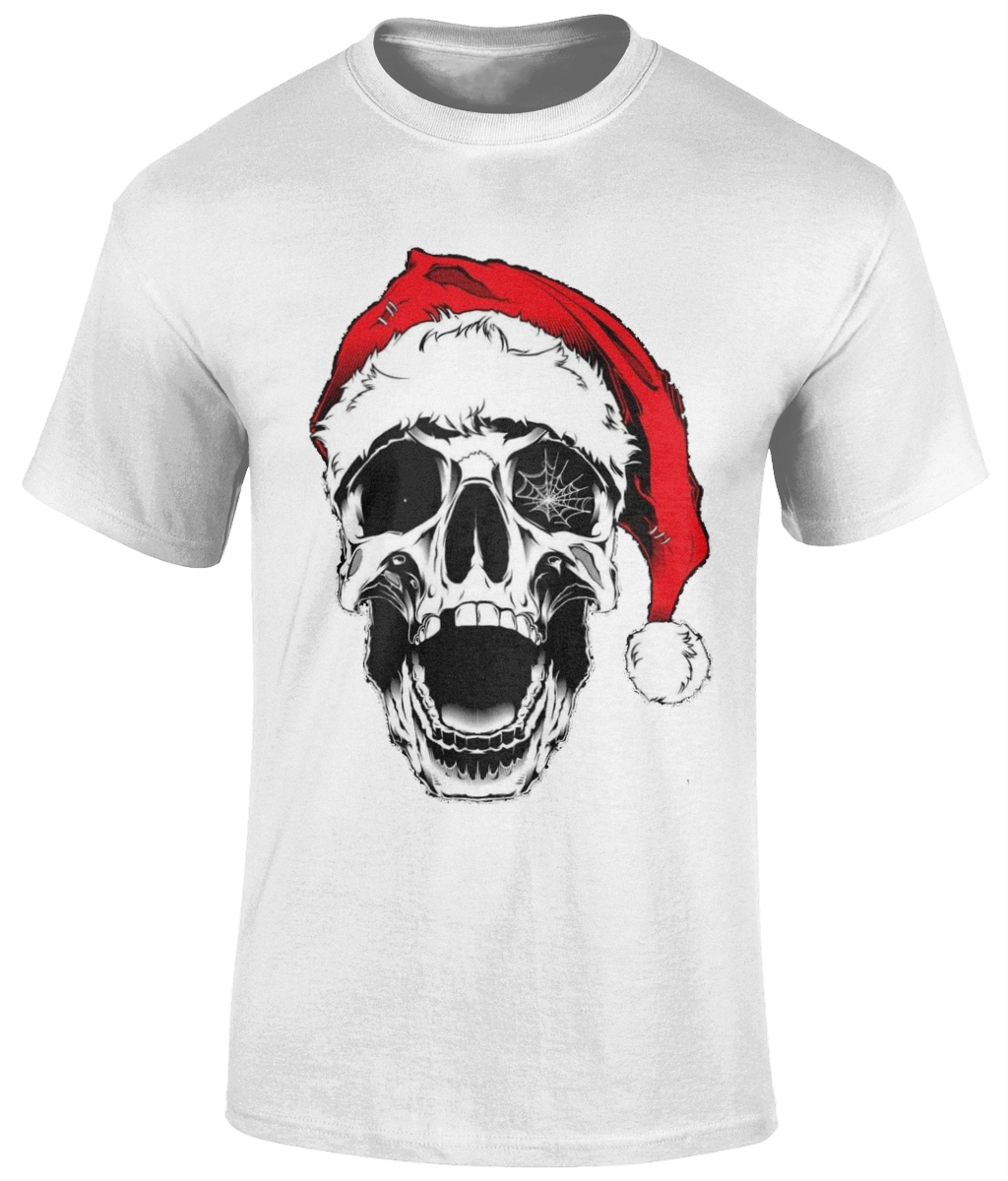 Santa skull rundhalsad T-shirt flera färger