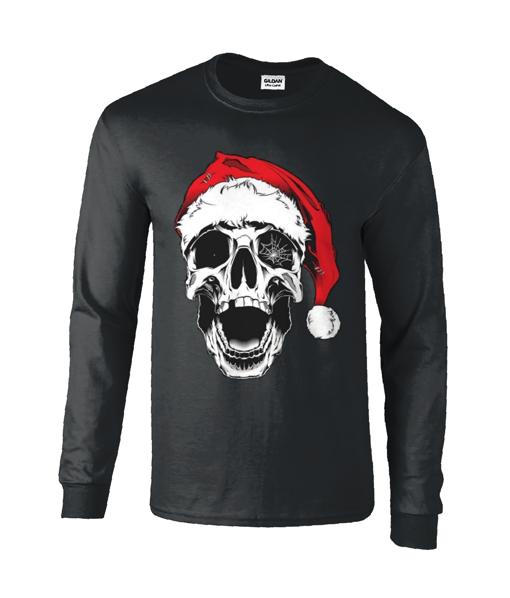 Långärmad T-shirt Santa Skull Olika färger