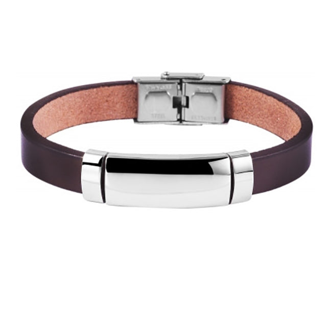 Smooth läderarmband brown 932