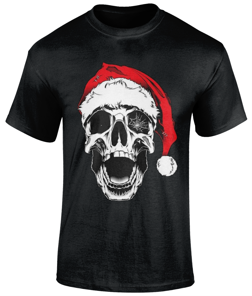 Santa skull rundhalsad T-shirt flera färger