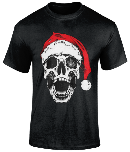 Santa skull rundhalsad T-shirt flera färger