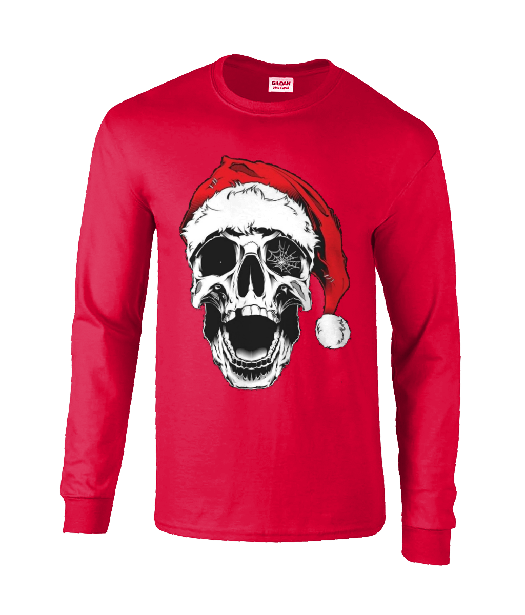 Långärmad T-shirt Santa Skull Olika färger